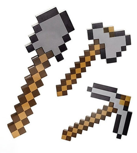(Free Shipping)(Tariffs included in price) Pixelated 3 in 1 Pick Axe Spear And Axe Interchangeable Kids Toy Building Blocks Play Tools