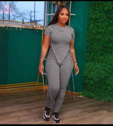 (Free Shipping)(Tariffs included in price) Casual Plus Size Long Sleeve Tops And Sweat Leggings 2 Two Piece Pants Set Fall Spring Women's Clothing