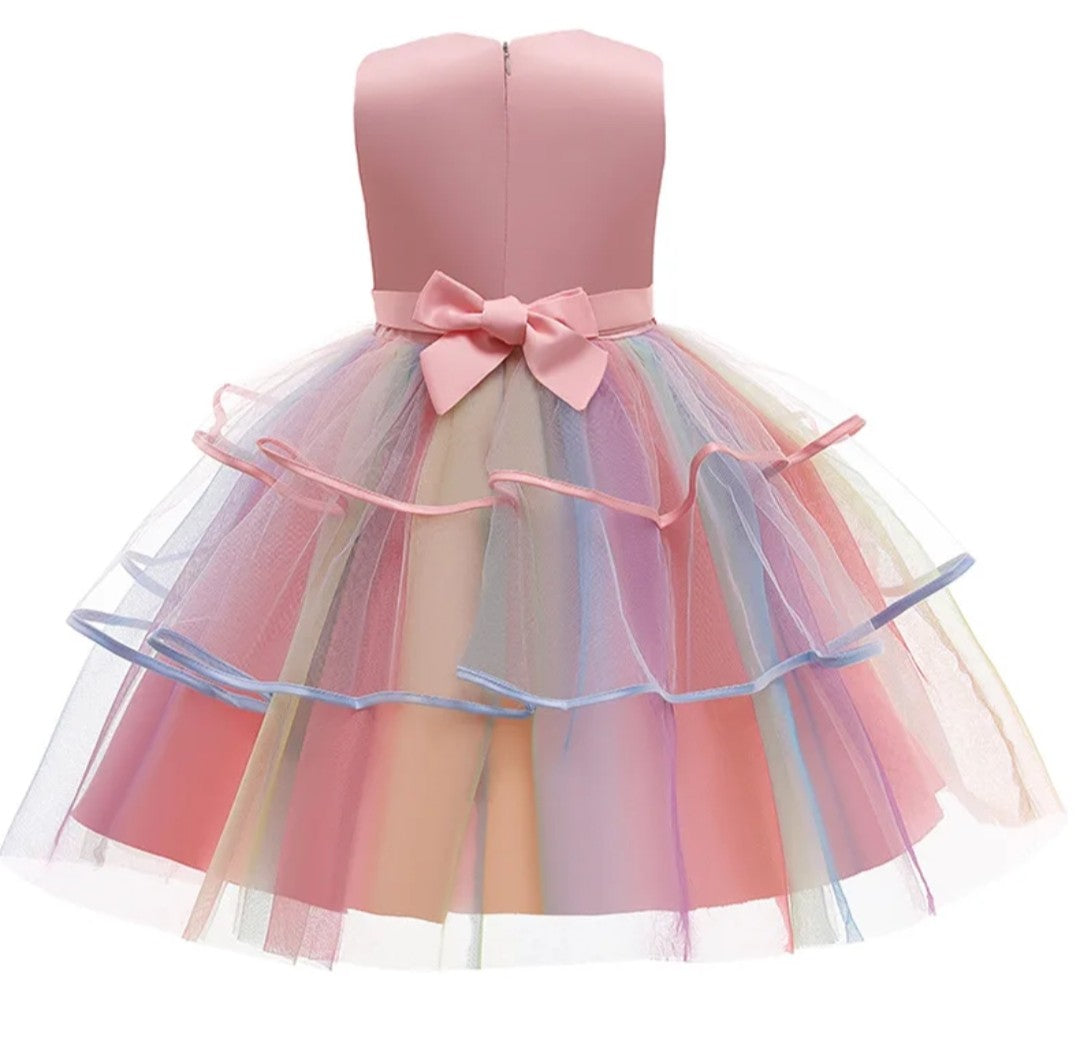 (Free Shipping)(Tariffs included in price) Children's Unicorn Party Princess  Dress Flower Girl Kids Wedding Party Dress