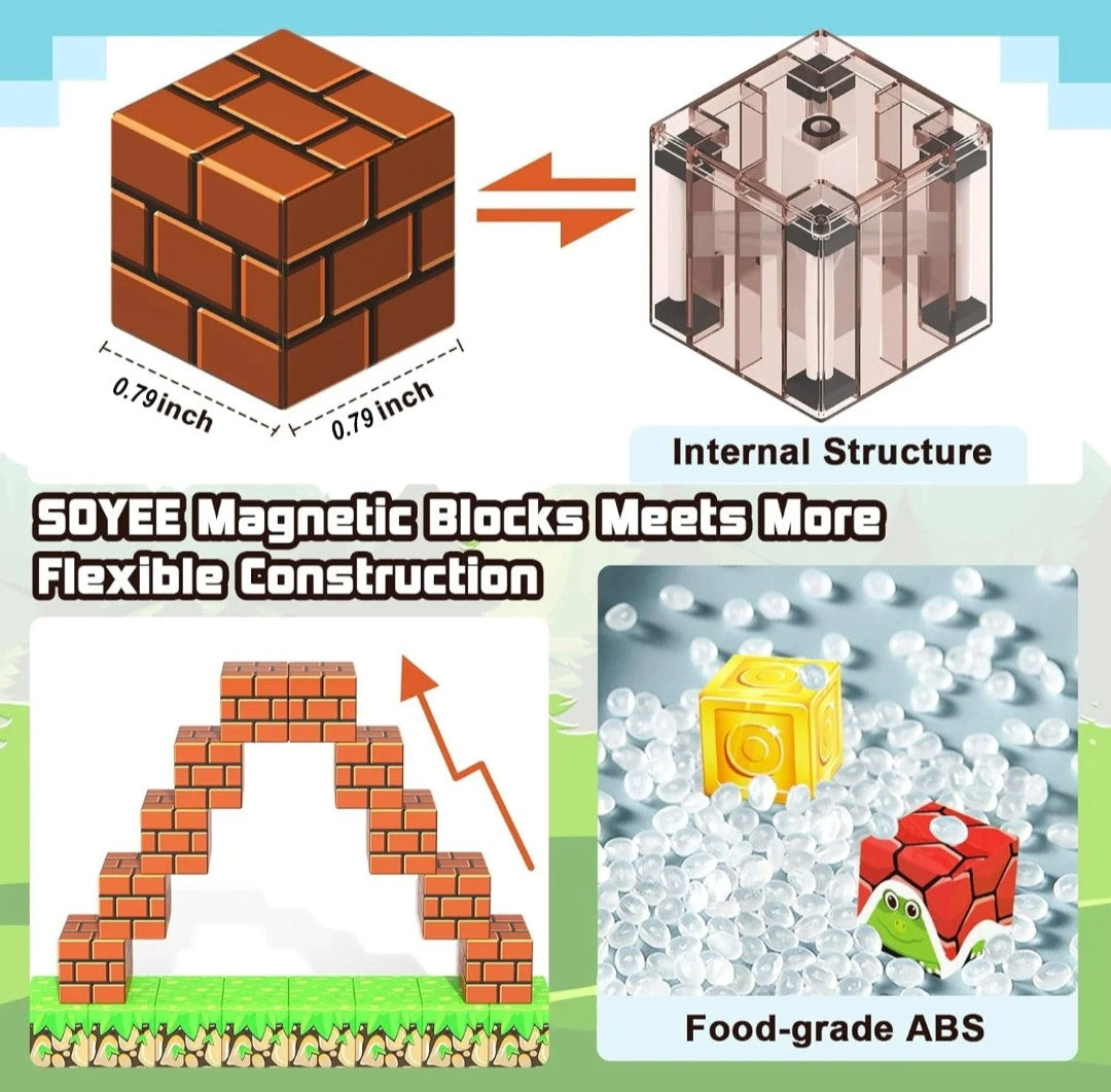 (Free Shipping)(Tariffs included in price) 93 piece magnetic building cube set for boys and girls age 3+ DIY model creative children's Stem sensory toy