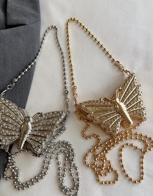 Load image into Gallery viewer, (Free Shipping)(Tariffs included in price) Metal Mini Butterfly Small Shoulder Crossbody Bags for Women Luxury Party Evening Handbags and Purses Female Diamond Clutches
