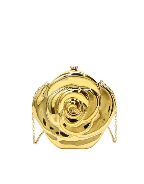 Load image into Gallery viewer, (Free Shipping)(Tariffs included in price) Luxury Acrylic Evening Bag for Women Fashionable Rose Flower Shaped Elegant Handbags Beads Chain Shoulder Cross Body
