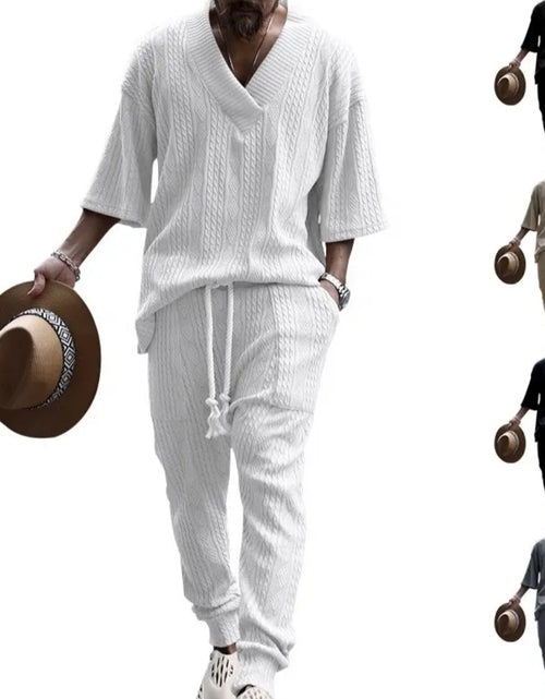 Load image into Gallery viewer, (Free Shipping)(Tariffs included in price) Stylish Jacquard Set For Men Soft Fabric With Stretch Fit Perfect For Relaxing or Casual Occasions
