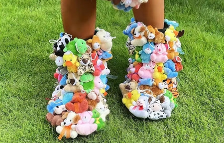 Animal Plushie Boots Teddy Bear Boots (Toddler/Little Kid/Big Kid/Women's) Stuffed Animal Shoes Winter Boots Cosplay Unique Shoes for Girls / Women