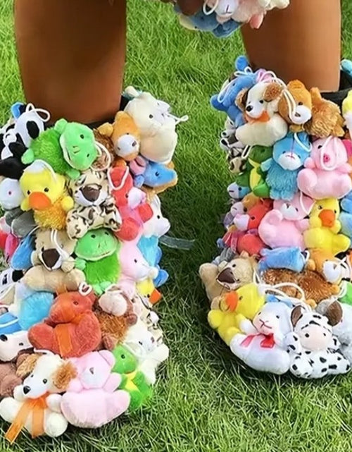 Load image into Gallery viewer, Animal Plushie Boots Teddy Bear Boots (Toddler/Little Kid/Big Kid/Women's) Stuffed Animal Shoes Winter Boots Cosplay Unique Shoes for Girls / Women
