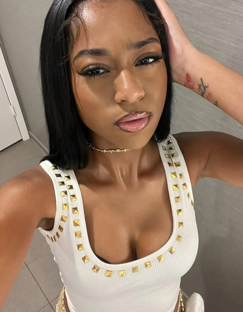 Load image into Gallery viewer, (Free Shipping)(Tariffs included in price) Sexy Rivet Sleeveless Tank Tops Slim Backless
