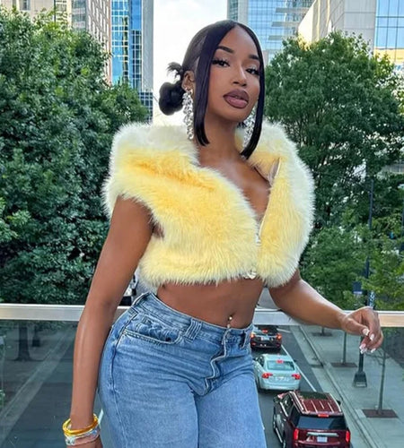 (Free Shipping)(Tariffs included in price) Women's fall winter hooded plush fur vest jacket