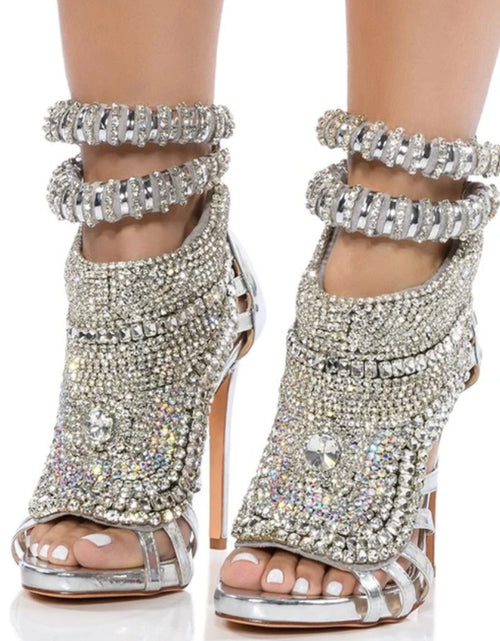 Load image into Gallery viewer, (Free Shipping) Luxury Women's Diamond High Heel Rhinestone Stiletto Sandal Dress Shoes
