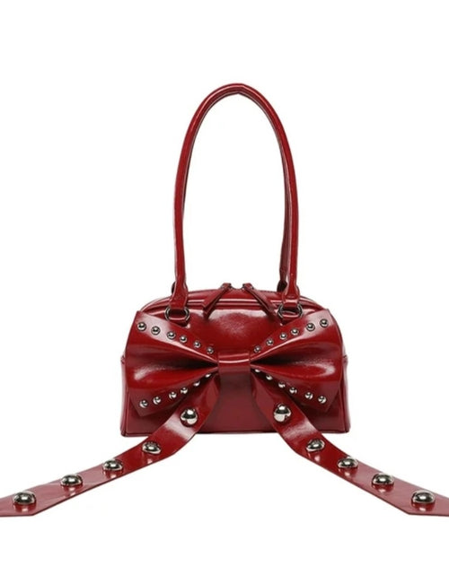 Load image into Gallery viewer, (Free Shipping)(Tariffs included in price) Women's Rivet Bolsos Mujer Motorcycle Bow Bag Underarm Shoulder Bags American Style Sac Femme New Adjustable Strap Bolso
