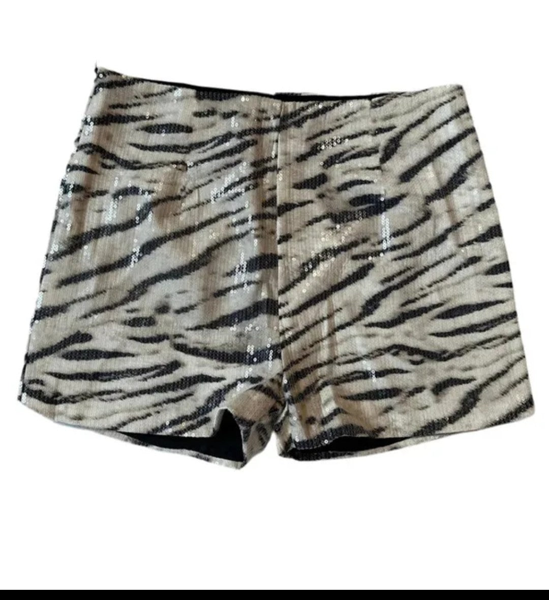 (Free Shipping)(Tariffs included in price) Sequins Leopard Print Shorts Women Hipster Sexy Low Waist Stretch Hot Pants