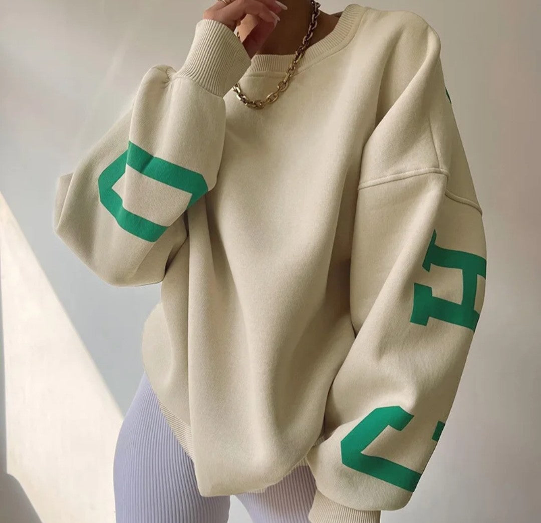 (Free Shipping)(Tariffs included in price)Streetwear Women's Unisex Sweatshirt Printed Long Sleeve Crewneck