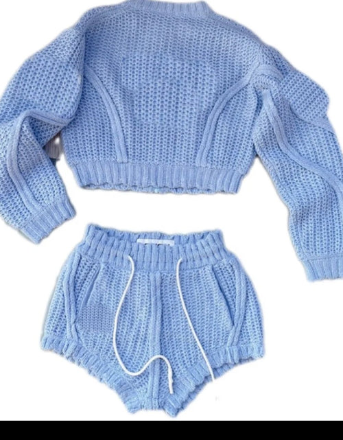 Load image into Gallery viewer, (Free Shipping)(Tariffs included in price) Loose Sports Sweater Top High Waist Shorts 2 Piece Set For Women
