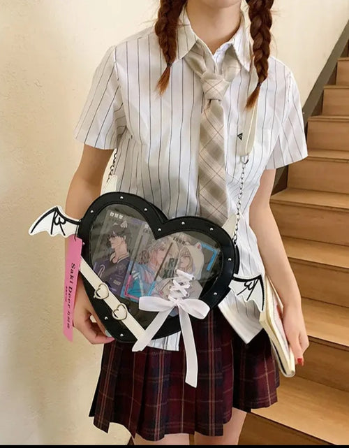 Load image into Gallery viewer, (Free Shipping)(Tariffs included in price) Love Heart Design bag Women New Transparent Crossbody Bags Girls Purses and Handbags Bag for Girls Uniform Bag
