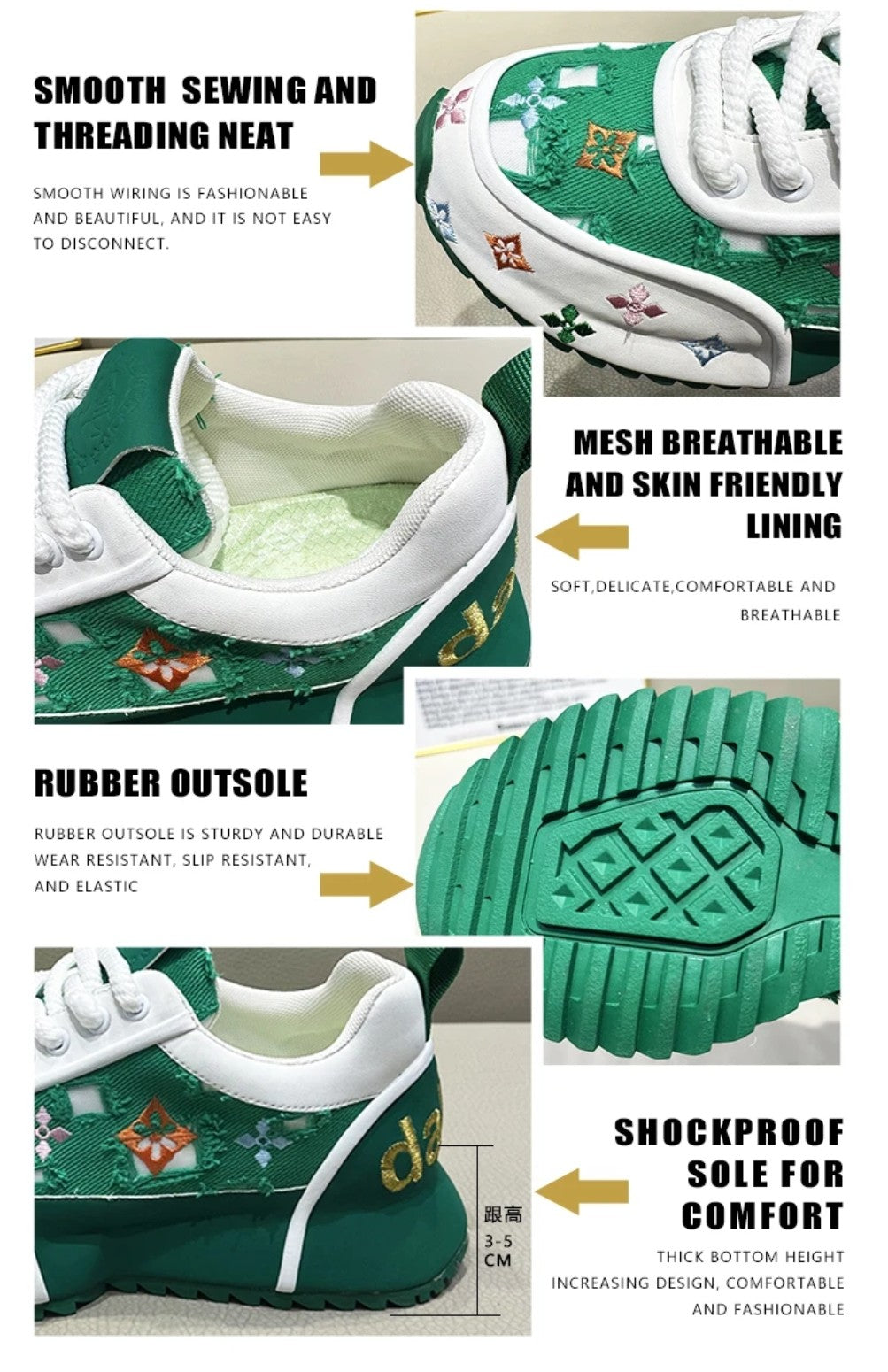 (Free Shipping)(Tariffs included in price) Men's Trendy Breathable Spring and Summer Embroidery Casual Sole Shoes