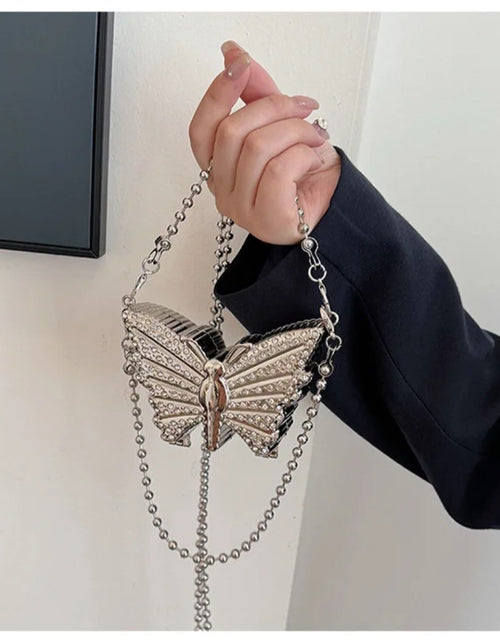 Load image into Gallery viewer, (Free Shipping)(Tariffs included in price) Metal Mini Butterfly Small Shoulder Crossbody Bags for Women Luxury Party Evening Handbags and Purses Female Diamond Clutches
