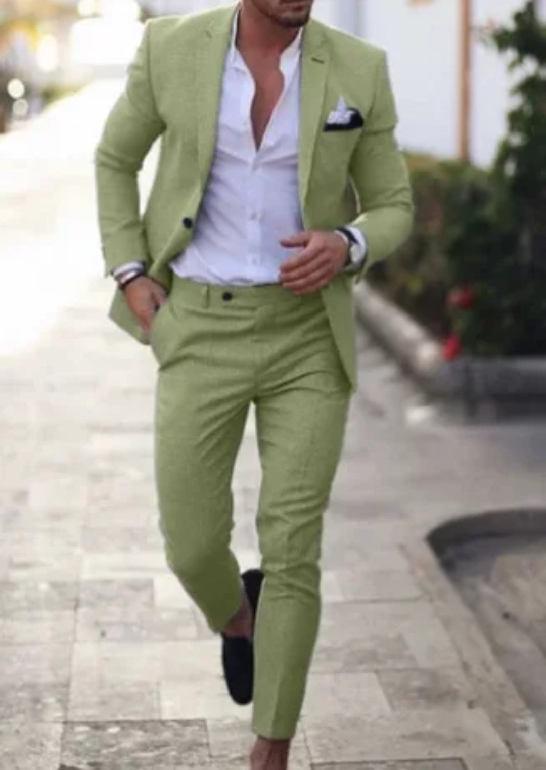 (Free Shipping)Men's 2 Piece Plaid Blazer Digital Print Suit Jacket with Zipper Fly Business Style