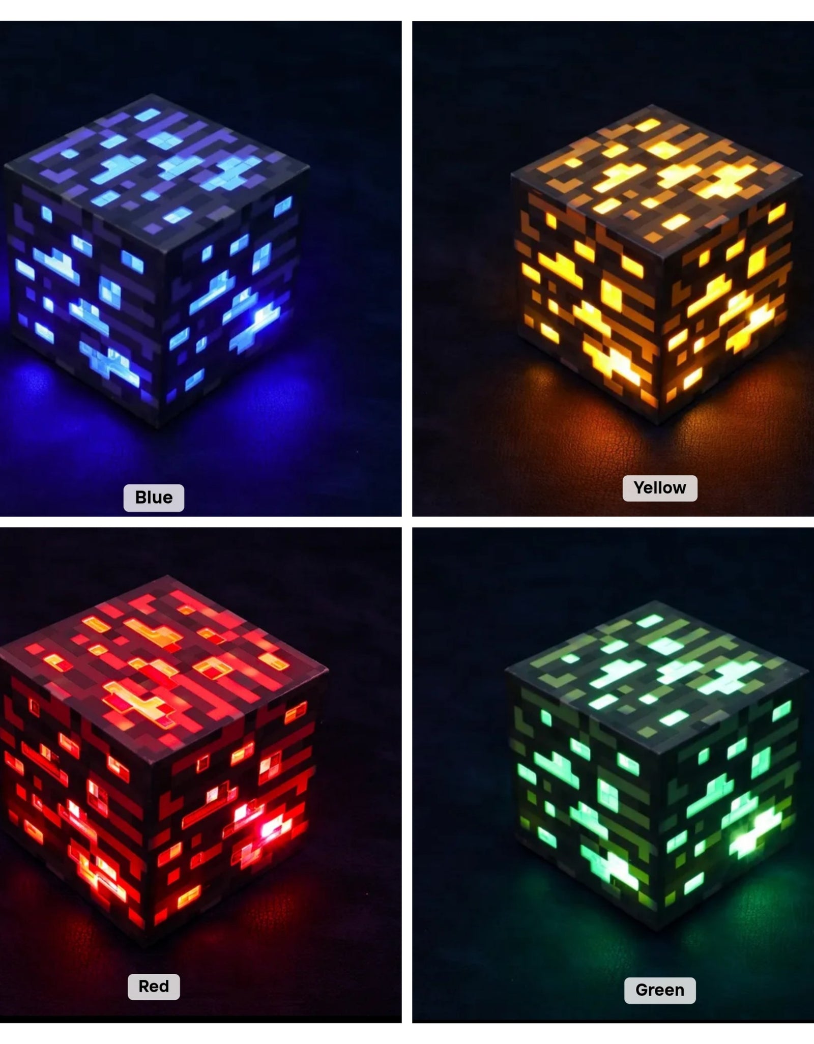 (Free Shipping)(Tariffs included in price) 4 Pack Light Up Nightlight LED Toy Blocks Kids Room Luminous