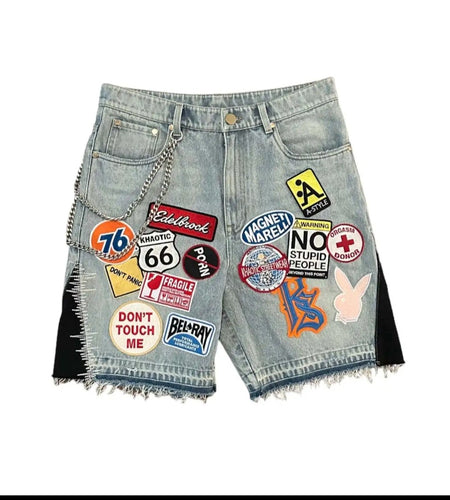 Summer Fashion Distressed cargo jeans high waist denim shorts trendy for women