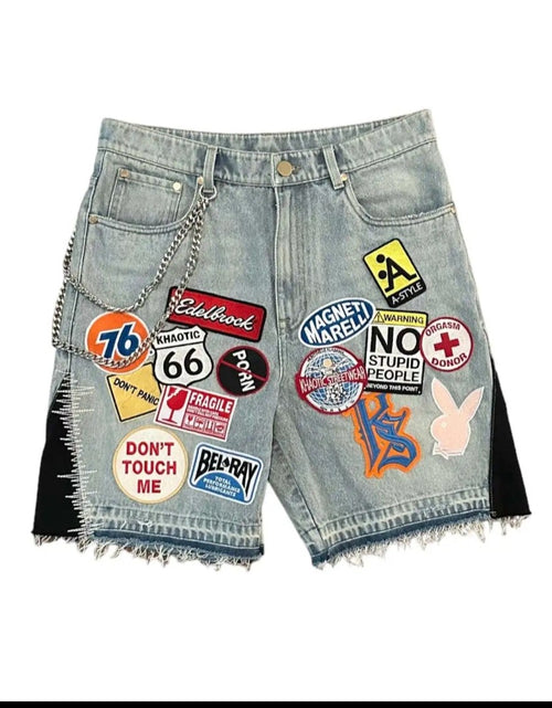 Load image into Gallery viewer, Summer Fashion Distressed cargo jeans high waist denim shorts trendy for women
