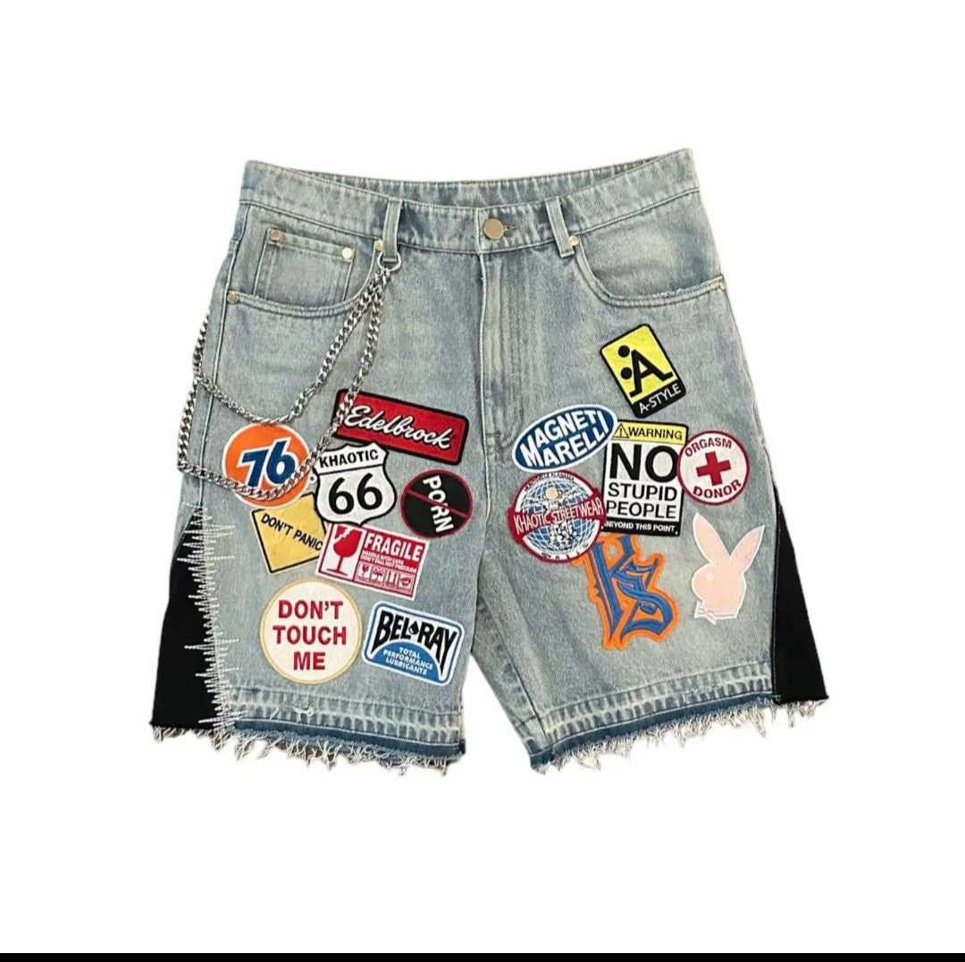 Summer Fashion Distressed cargo jeans high waist denim shorts trendy for women