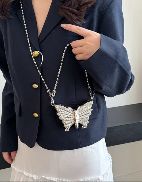 Load image into Gallery viewer, (Free Shipping)(Tariffs included in price) Metal Mini Butterfly Small Shoulder Crossbody Bags for Women Luxury Party Evening Handbags and Purses Female Diamond Clutches
