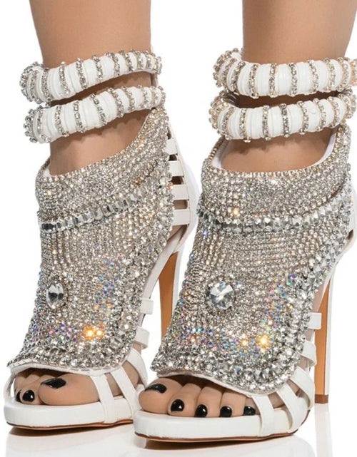 Load image into Gallery viewer, (Free Shipping) Luxury Women's Diamond High Heel Rhinestone Stiletto Sandal Dress Shoes
