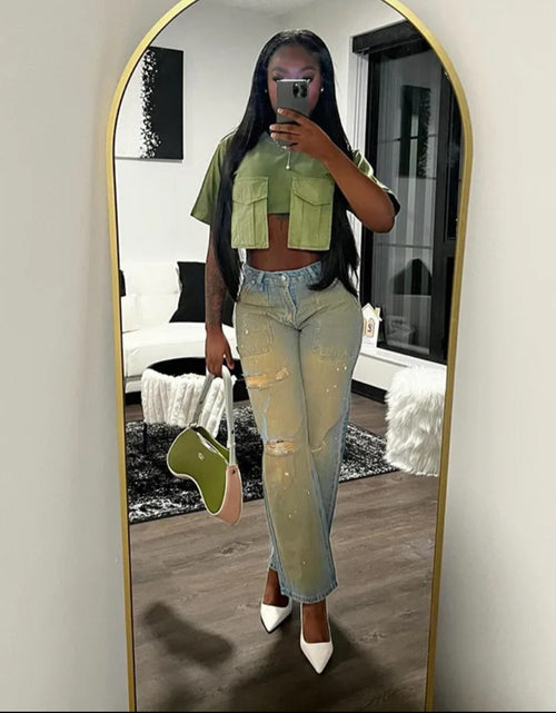 Load image into Gallery viewer, (Free Shipping)(Tariffs included in price) Solid Color O Neck Sexy Women Crop Tank Top oversized pockets
