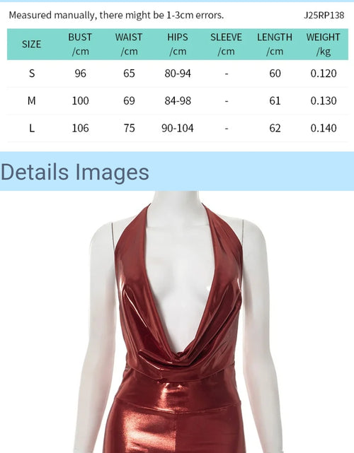 Load image into Gallery viewer, (Free Shipping)(Tariffs included in price) New Summer Women's Metallic Halter Swinging Collar Backless Top Short Jumpsuit
