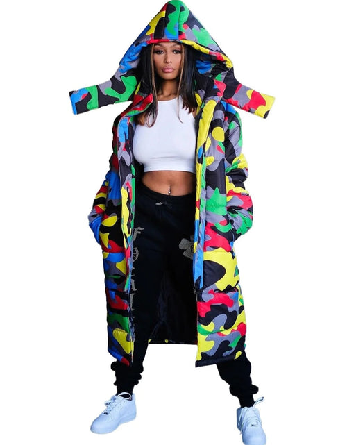 Load image into Gallery viewer, (Free Shipping)(Tariffs included in price) Winter Down Puffer Jacket Print Camo Bomber Bubble Coat Bubble Long Down Jacket Ladies
