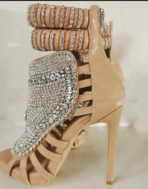 Load image into Gallery viewer, (Free Shipping) Luxury Women's Diamond High Heel Rhinestone Stiletto Sandal Dress Shoes
