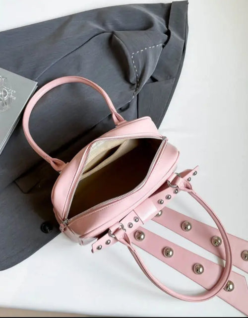 Load image into Gallery viewer, (Free Shipping)(Tariffs included in price) Women's Rivet Bolsos Mujer Motorcycle Bow Bag Underarm Shoulder Bags American Style Sac Femme New Adjustable Strap Bolso
