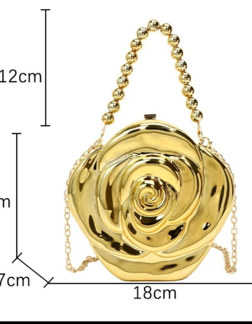 Load image into Gallery viewer, (Free Shipping)(Tariffs included in price) Luxury Acrylic Evening Bag for Women Fashionable Rose Flower Shaped Elegant Handbags Beads Chain Shoulder Cross Body

