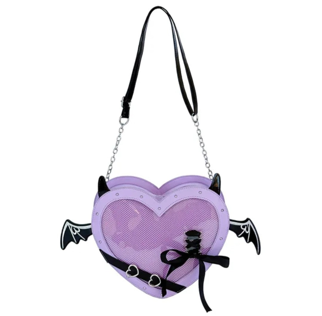 (Free Shipping)(Tariffs included in price) Love Heart Design bag Women New Transparent Crossbody Bags Girls Purses and Handbags Bag for Girls Uniform Bag