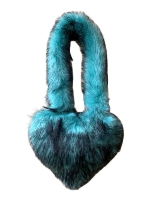 Load image into Gallery viewer, (Free Shipping)(Tariffs included in price) Woman's Faux Fur Heart Shaped Shoulder Crossbody Bag Winter Fur HandBags for women Female Clutch Purse Messenger Bag
