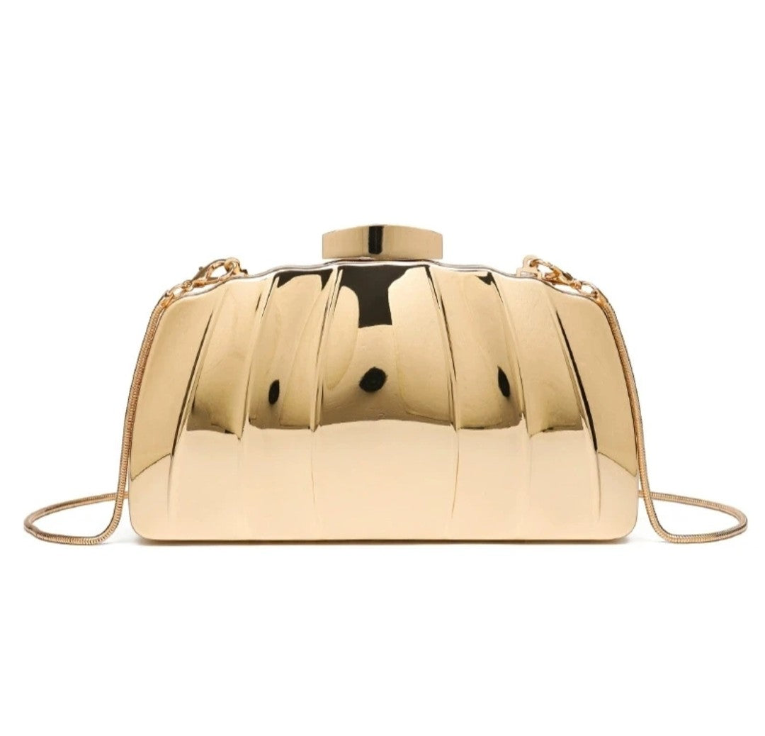 (Free Shipping)(Tariffs included in price) Designer Acrylic Square/Oval Shape Clutch Bag Gold Women Evening Party Bag Shiny Metal Shoulder Crossbody Bags Small Purse