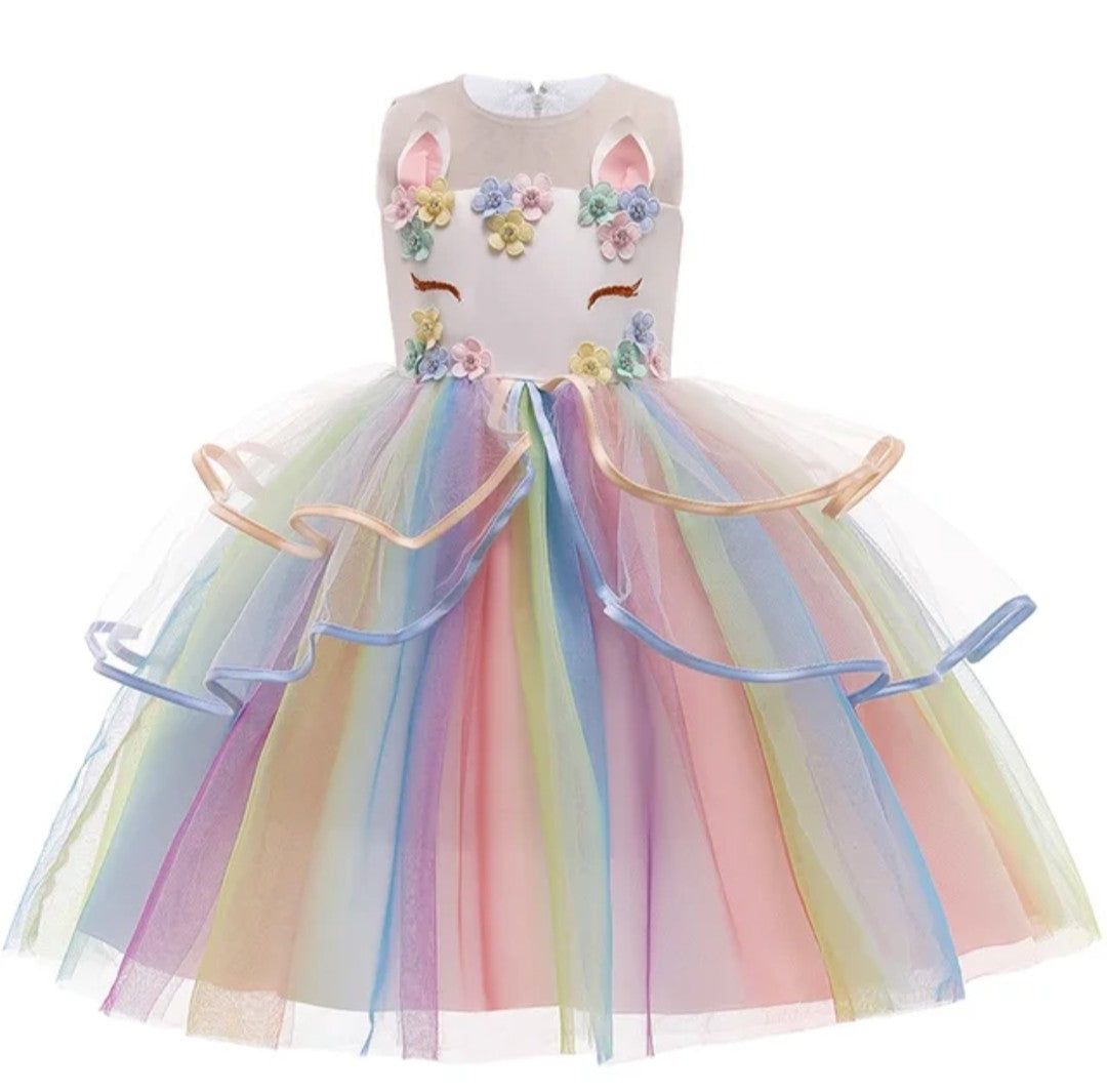 (Free Shipping)(Tariffs included in price) Children's Unicorn Party Princess  Dress Flower Girl Kids Wedding Party Dress