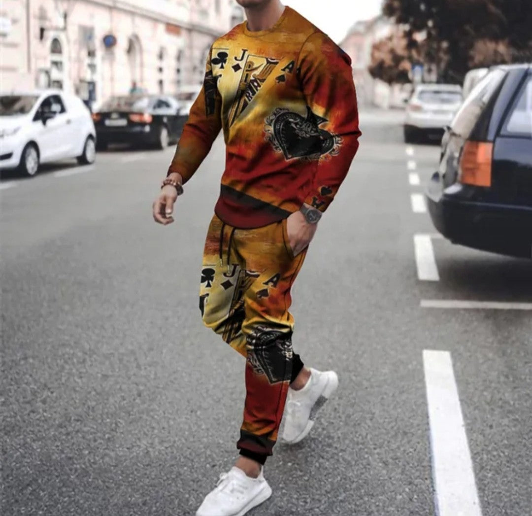 (Free Shipping)(Tariffs included in price) Men's Summer Hip Hop Street Tracksuit Casual Hoodie and Pants Jogging Suit with 3D Print