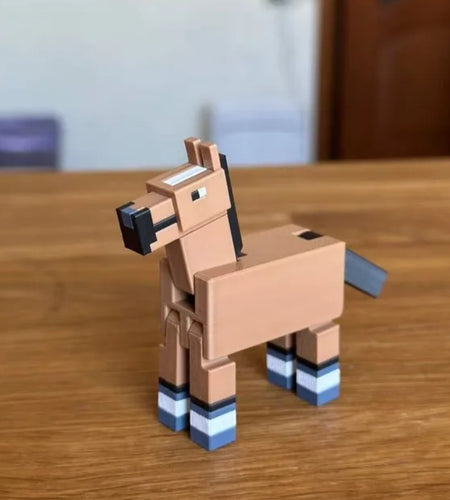 (Free Shipping)(Tariffs included in price) 8 Pack 3D Printed Colorful Pixel Style Movable Action Figures Ornament Figurines