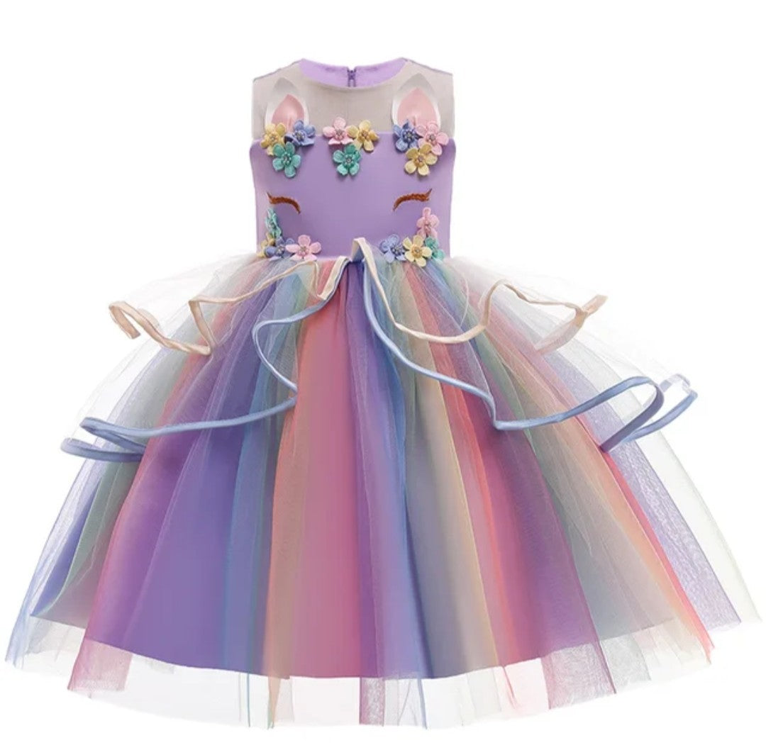 (Free Shipping)(Tariffs included in price) Children's Unicorn Party Princess  Dress Flower Girl Kids Wedding Party Dress