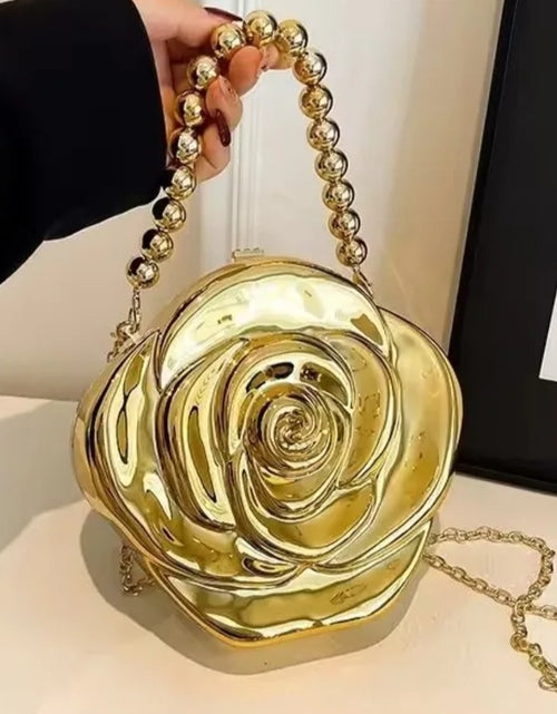 Load image into Gallery viewer, (Free Shipping)(Tariffs included in price) Luxury Acrylic Evening Bag for Women Fashionable Rose Flower Shaped Elegant Handbags Beads Chain Shoulder Cross Body
