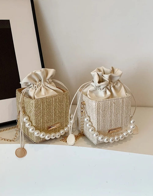 Load image into Gallery viewer, (Free Shipping)(Tariffs included in price) Rattan Pearl Small Handbag For Women High Fashion Soft Elegant
