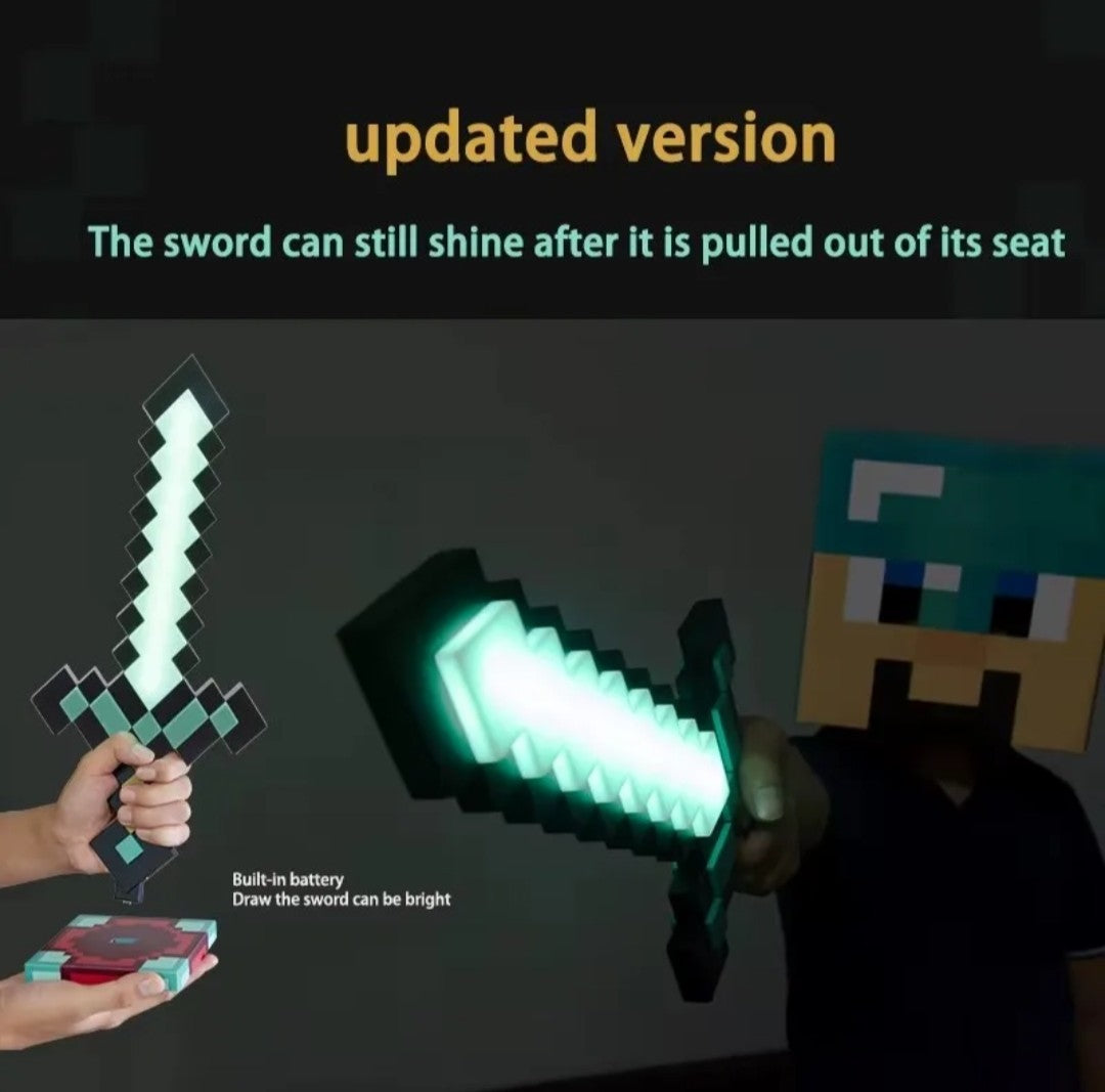 (Free Shipping)(Tariffs included in price) Diamond Pixel Sword Lamp Color Changing New Energy Efficiency Brightness for Bedroom Lamp Night Light