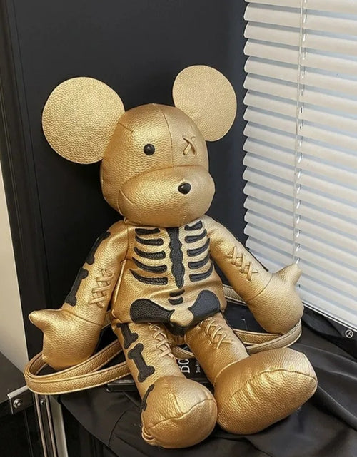 Load image into Gallery viewer, (Free Shipping)(Tariffs included in price) Funny Mouse Bear Backpack PU Leather Artistic Personality Thriller Single Shoulder Crossbody Backpack Halloween Backpacks
