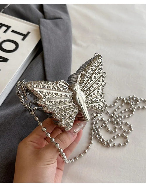 Load image into Gallery viewer, (Free Shipping)(Tariffs included in price) Metal Mini Butterfly Small Shoulder Crossbody Bags for Women Luxury Party Evening Handbags and Purses Female Diamond Clutches
