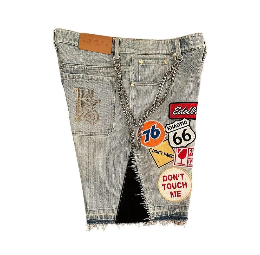 Summer Fashion Distressed cargo jeans high waist denim shorts trendy for women