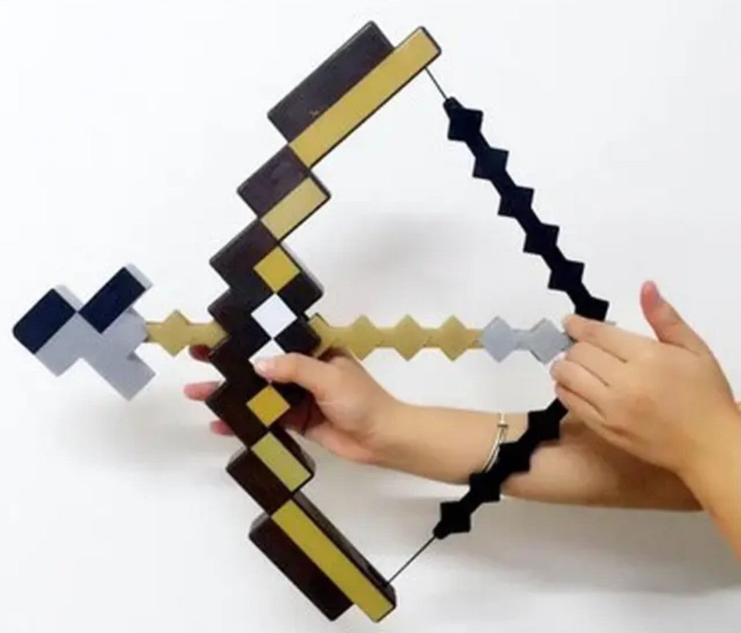 (Free Shipping)(Tariffs included in price) Pixelated Bow and Arrow Kids Building Toy Archery Set Girls And Boys Fun Play Shoots Up To 20 FT Outdoors