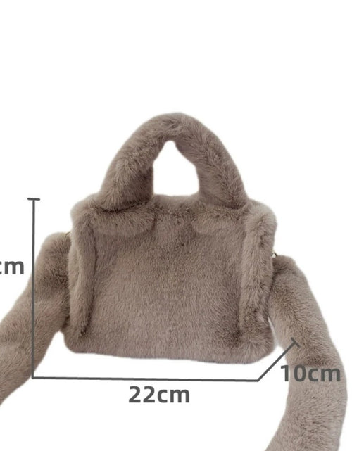 Load image into Gallery viewer, (Free Shipping) Women's Soft Plush Hand Bag Solid Color Tote Female Large Capacity Fur Underarm Bags Furry Fluffy Shoulder Crossbody Bag
