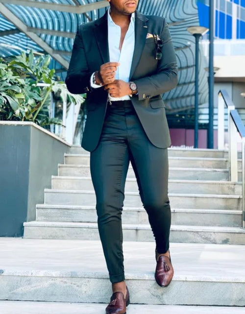 Load image into Gallery viewer, (Free Shipping)Men's 2 Piece Plaid Blazer Digital Print Suit Jacket with Zipper Fly Business Style
