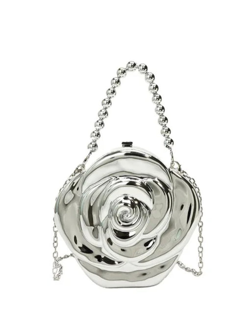 Load image into Gallery viewer, (Free Shipping)(Tariffs included in price) Luxury Acrylic Evening Bag for Women Fashionable Rose Flower Shaped Elegant Handbags Beads Chain Shoulder Cross Body
