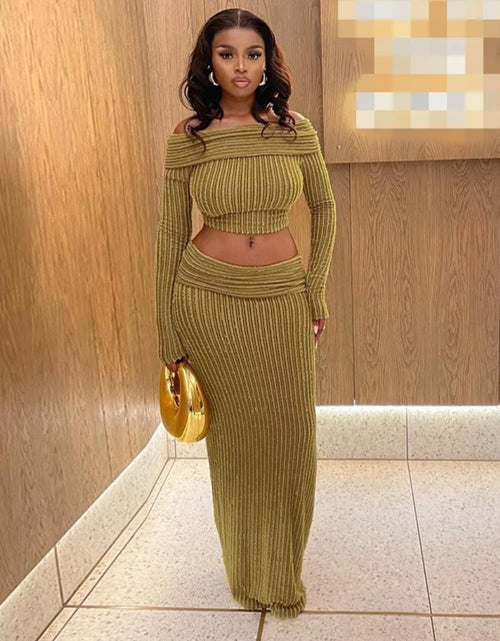 Load image into Gallery viewer, (Free Shipping)(Tariffs included in price) New slim fit top over skirt long sleeve suit for women
